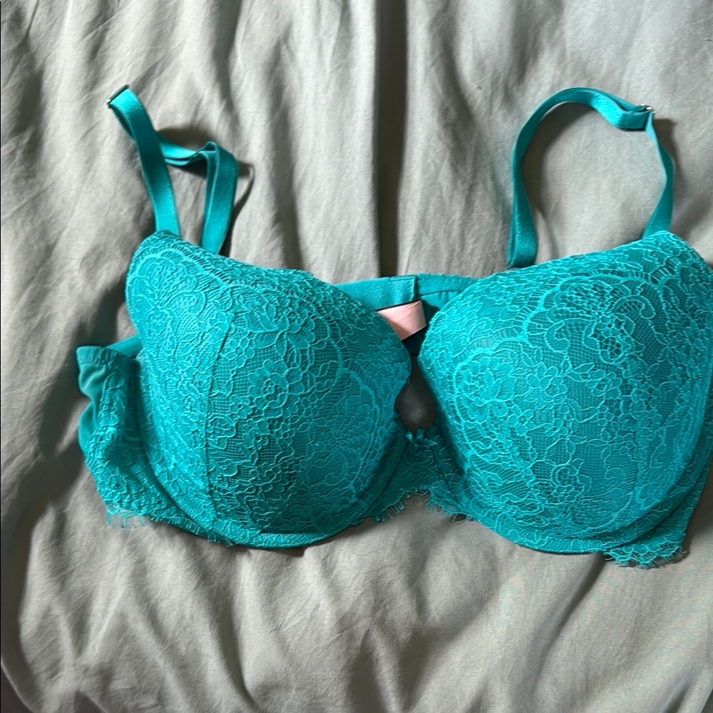 Victoria's Secret Blue Lace Bra Molded Cup